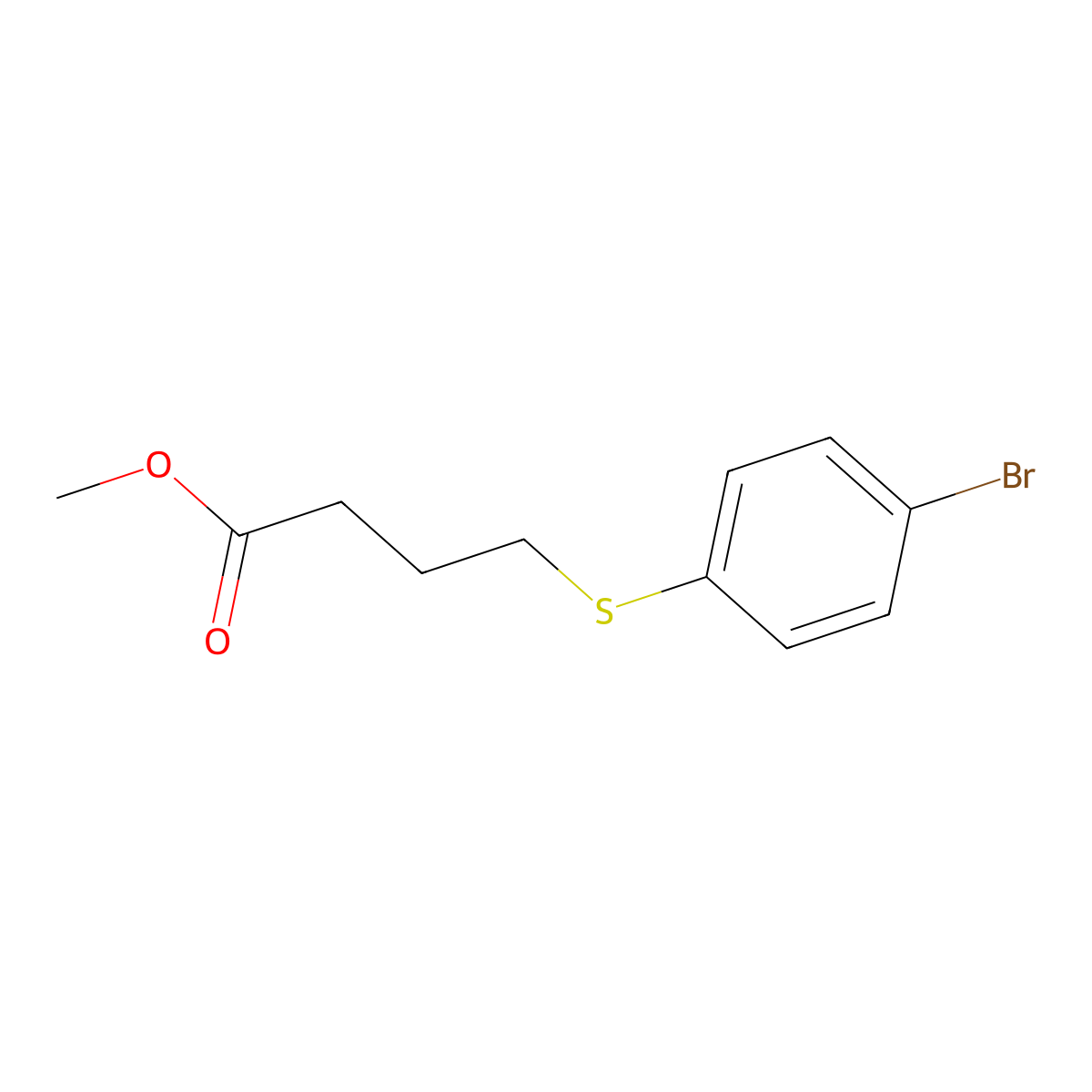 Methyl 4-[(4-bromophenyl)sulfanyl]butanoate molecular structure, CAS 1096302-47-4