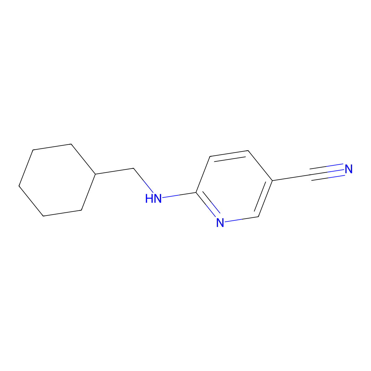 6-[(Cyclohexylmethyl)amino]nicotinonitrile molecular structure, CAS 1096303-31-9