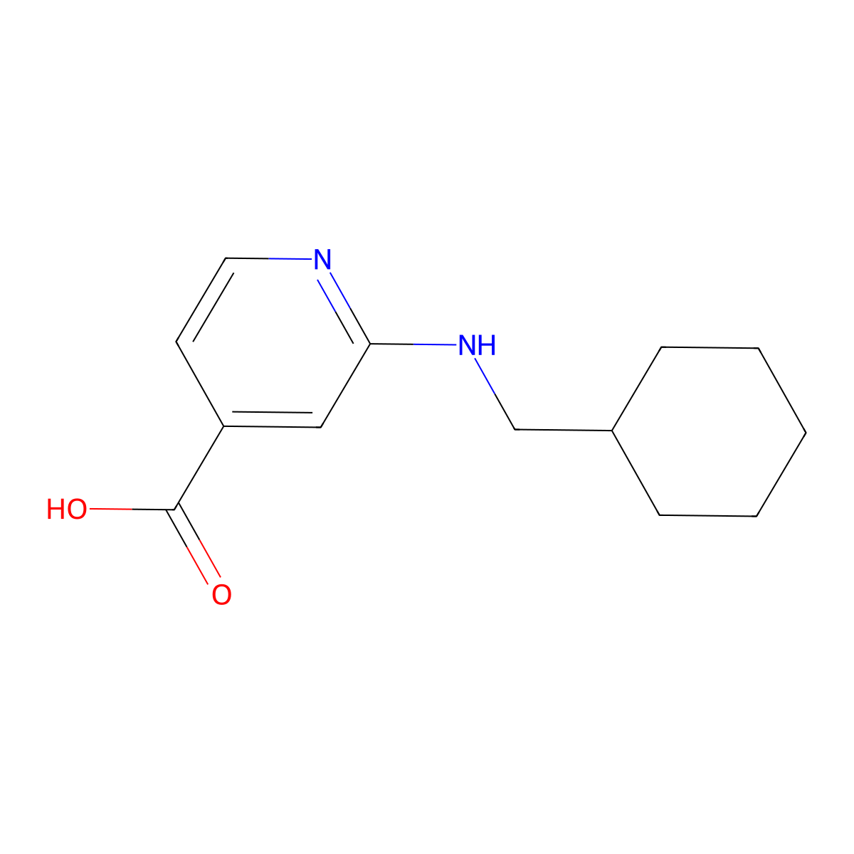 2-[(Cyclohexylmethyl)amino]isonicotinic acid molecular structure, CAS 1096303-55-7