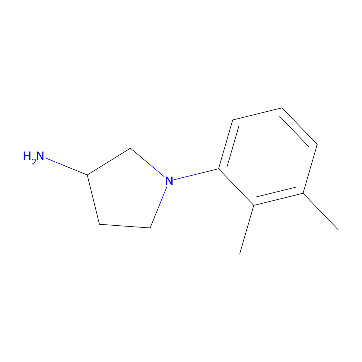 1-(2,3-Dimethylphenyl)pyrrolidin-3-amine molecular structure, CAS 1096305-18-8