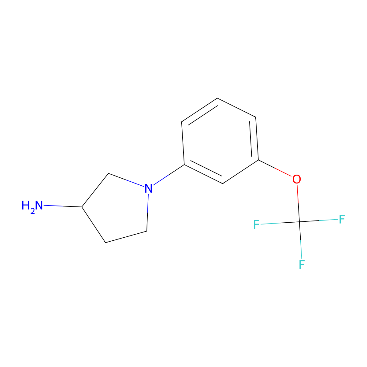 1-(3-(Trifluoromethoxy)phenyl)pyrrolidin-3-amine molecular structure, CAS 1096306-23-8