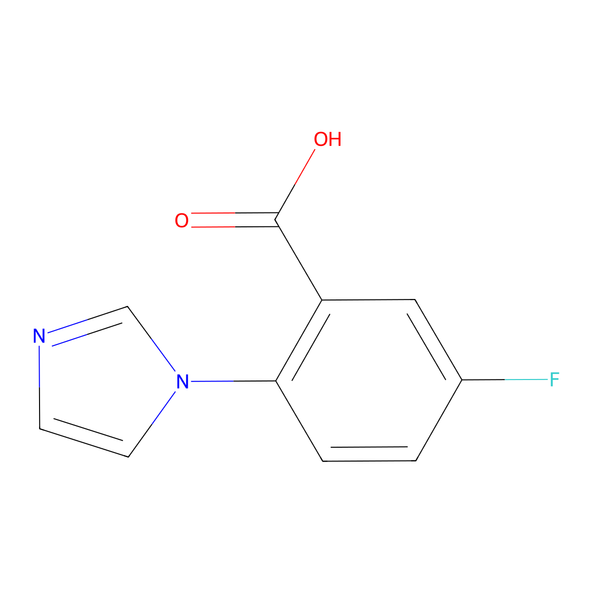 5-fluoro-2-(1H-imidazol-1-yl)benzoic acid molecular structure, CAS 1096306-42-1