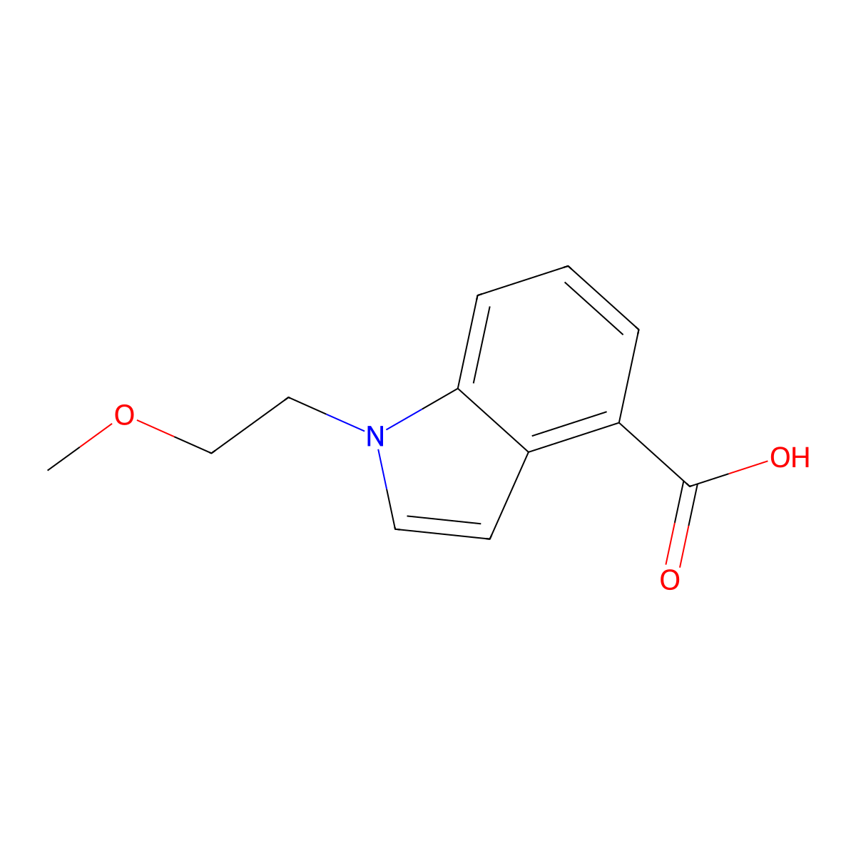 1-(2-methoxyethyl)-1H-indole-4-carboxylic acid molecular structure, CAS 1096306-76-1