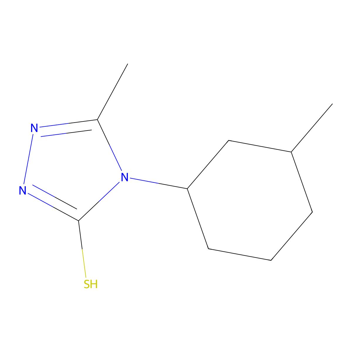 5-methyl-4-(3-methylcyclohexyl)-4H-1,2,4-triazole-3-thiol molecular structure, CAS 1096306-89-6