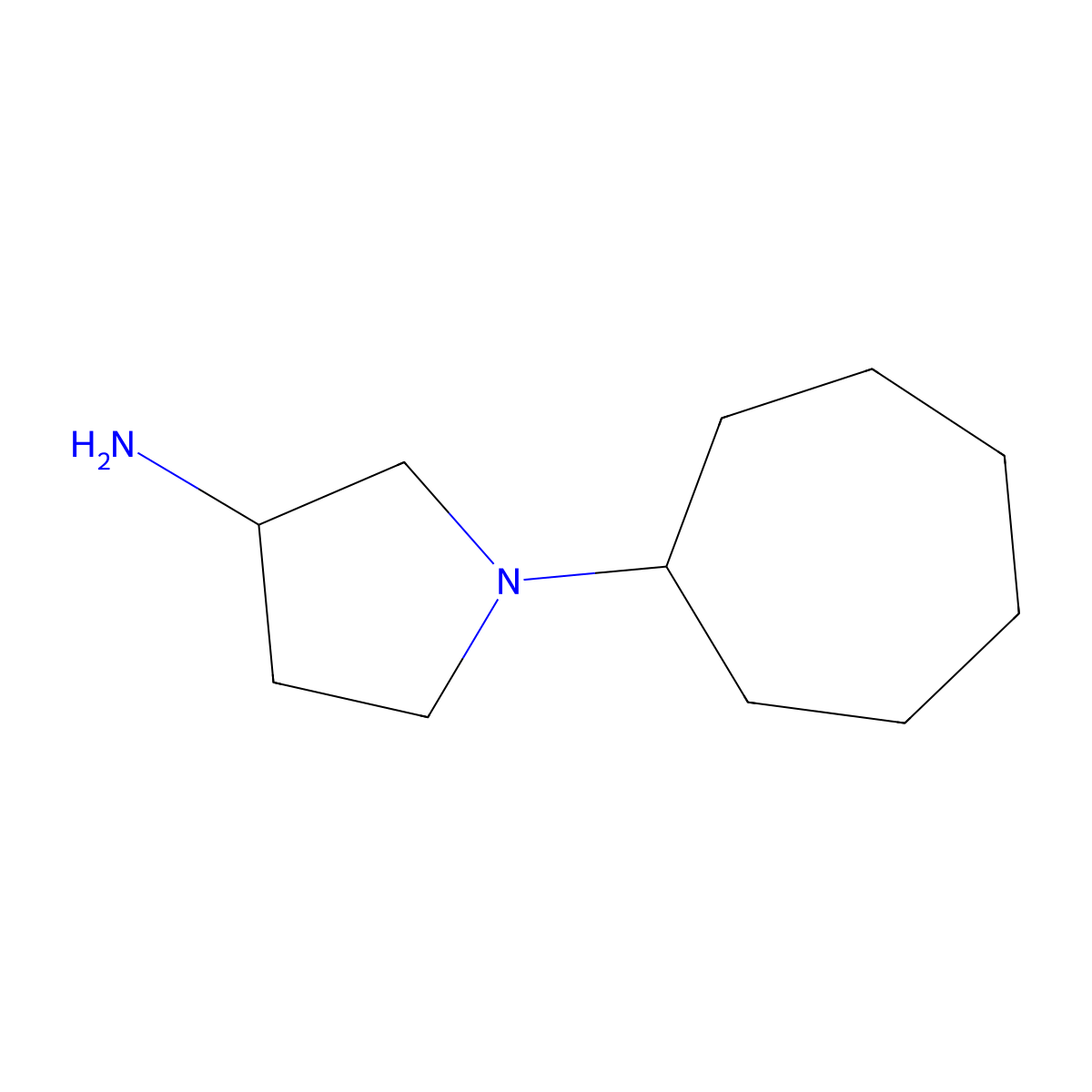 1-Cycloheptylpyrrolidin-3-amine molecular structure, CAS 1096307-23-1