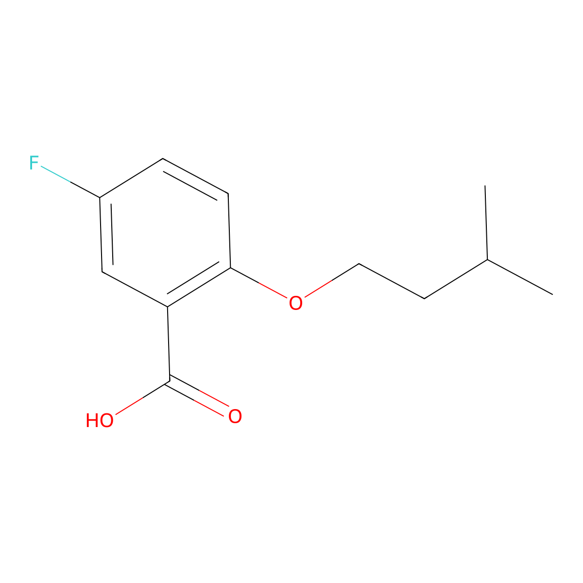 5-Fluoro-2-iso-pentoxybenzoic acid molecular structure, CAS 1096307-50-4