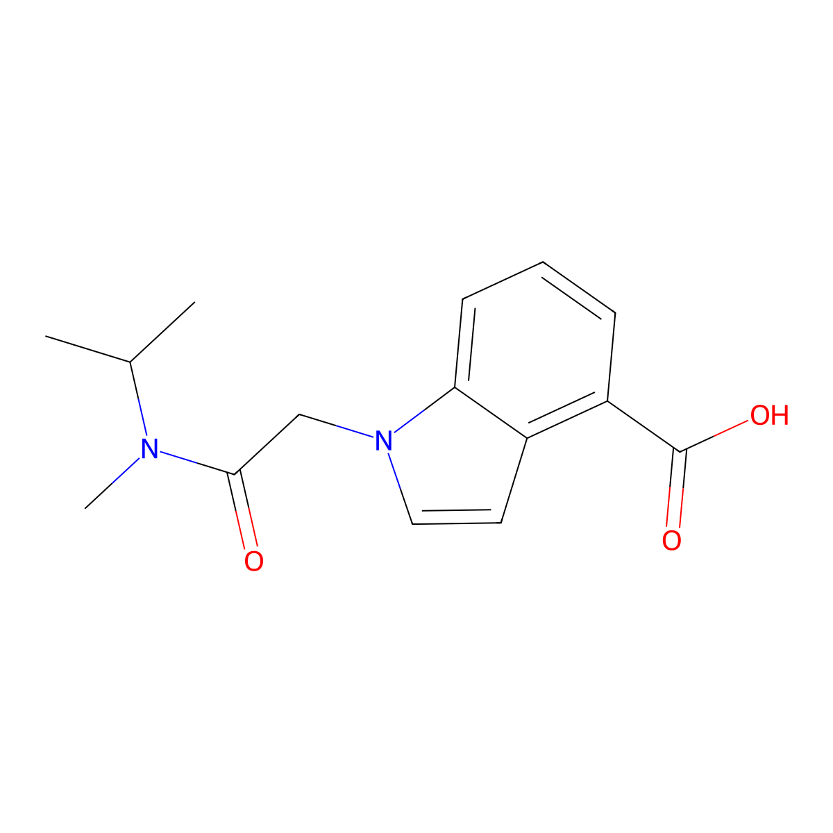 1-{[methyl(propan-2-yl)carbamoyl]methyl}-1H-indole-4-carboxylic acid molecular structure, CAS 1096307-57-1