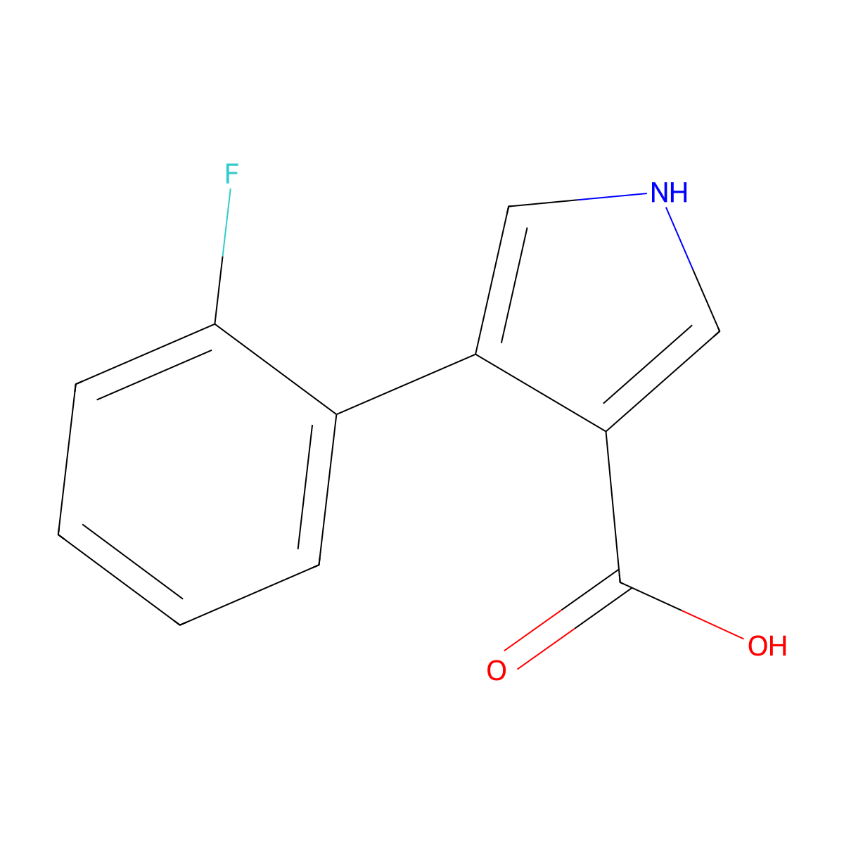 4-(2-fluorophenyl)-1H-pyrrole-3-carboxylic acid molecular structure, CAS 1096308-11-0