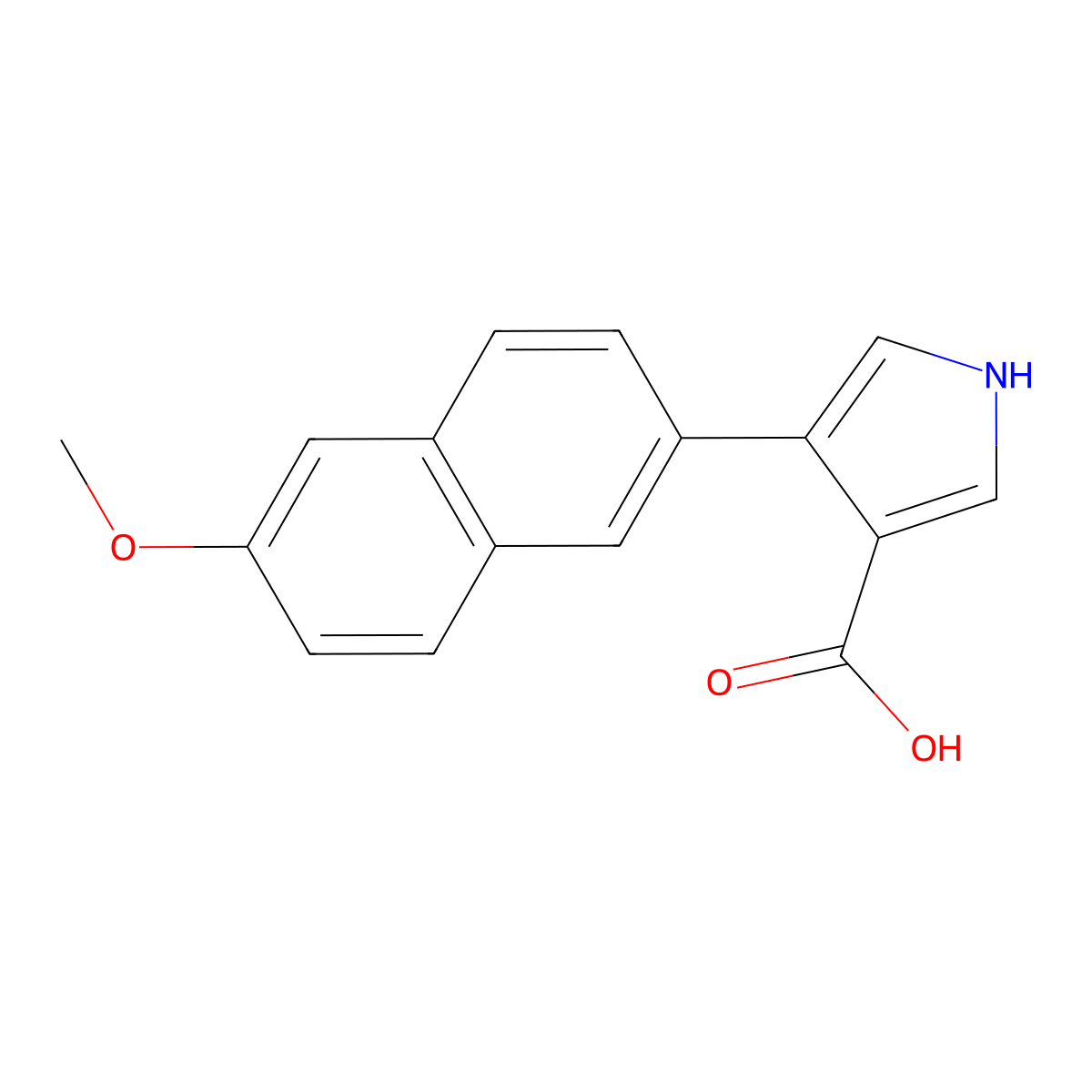 4-(6-methoxynaphthalen-2-yl)-1H-pyrrole-3-carboxylic acid molecular structure, CAS 1096308-30-3