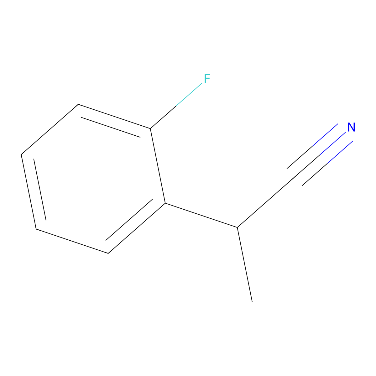 2-(2-Fluorophenyl)propanenitrile molecular structure, CAS 1096308-40-5
