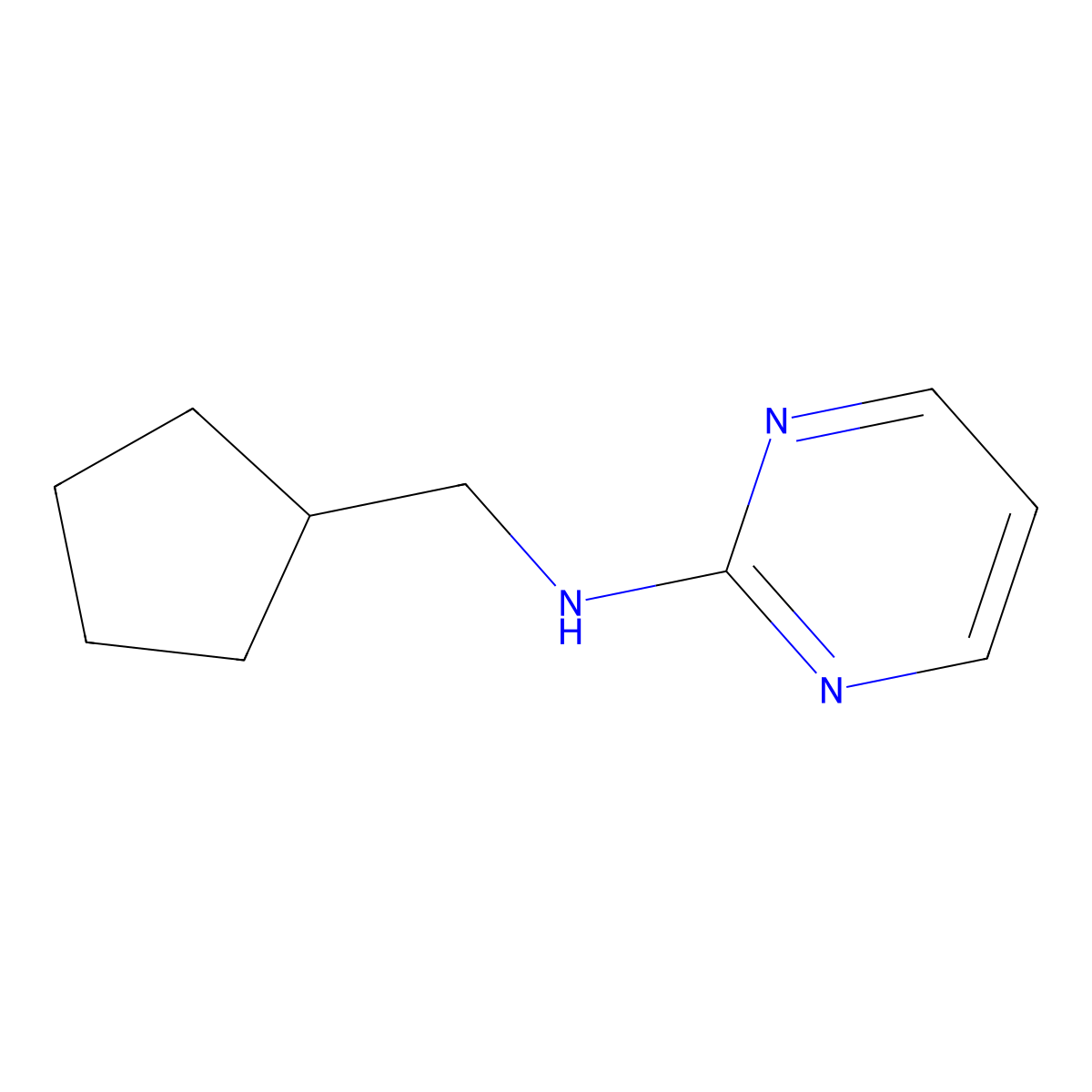 N-(Cyclopentylmethyl)-2-pyrimidinamine molecular structure, CAS 1096308-41-6