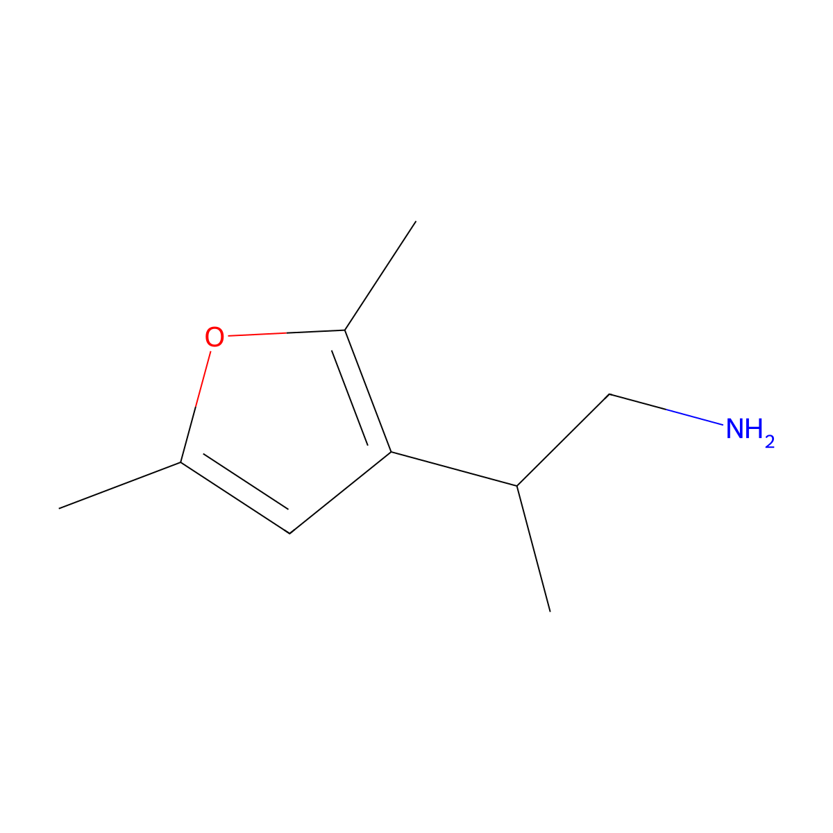 2-(2,5-Dimethylfuran-3-yl)propan-1-amine molecular structure, CAS 1096308-50-7