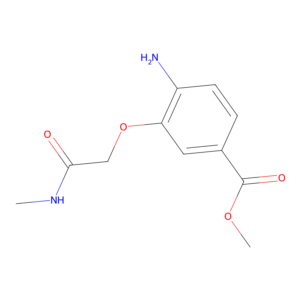 Methyl 4-amino-3-[(methylcarbamoyl)methoxy]benzoate molecular structure, CAS 1096309-23-7