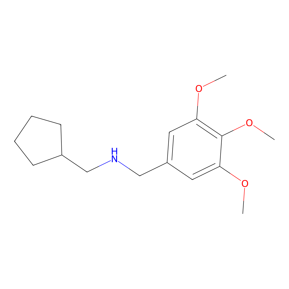 N-(Cyclopentylmethyl)-3,4,5-trimethoxybenzenemethanamine molecular structure, CAS 1096309-39-5