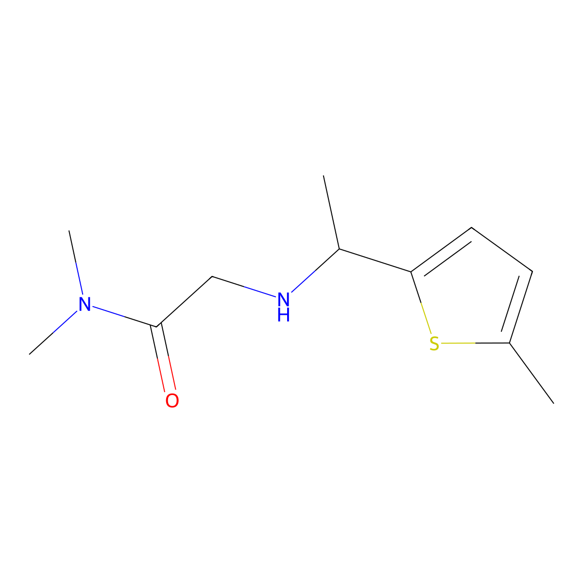 N,N-Dimethyl-2-{[1-(5-methylthiophen-2-yl)ethyl]amino}acetamide molecular structure, CAS 1096313-27-7