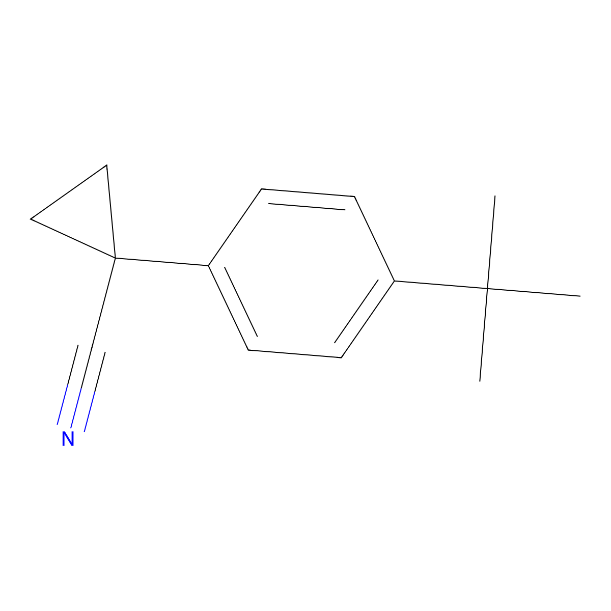 1-(4-Tert-butylphenyl)cyclopropane-1-carbonitrile molecular structure, CAS 1096317-25-7