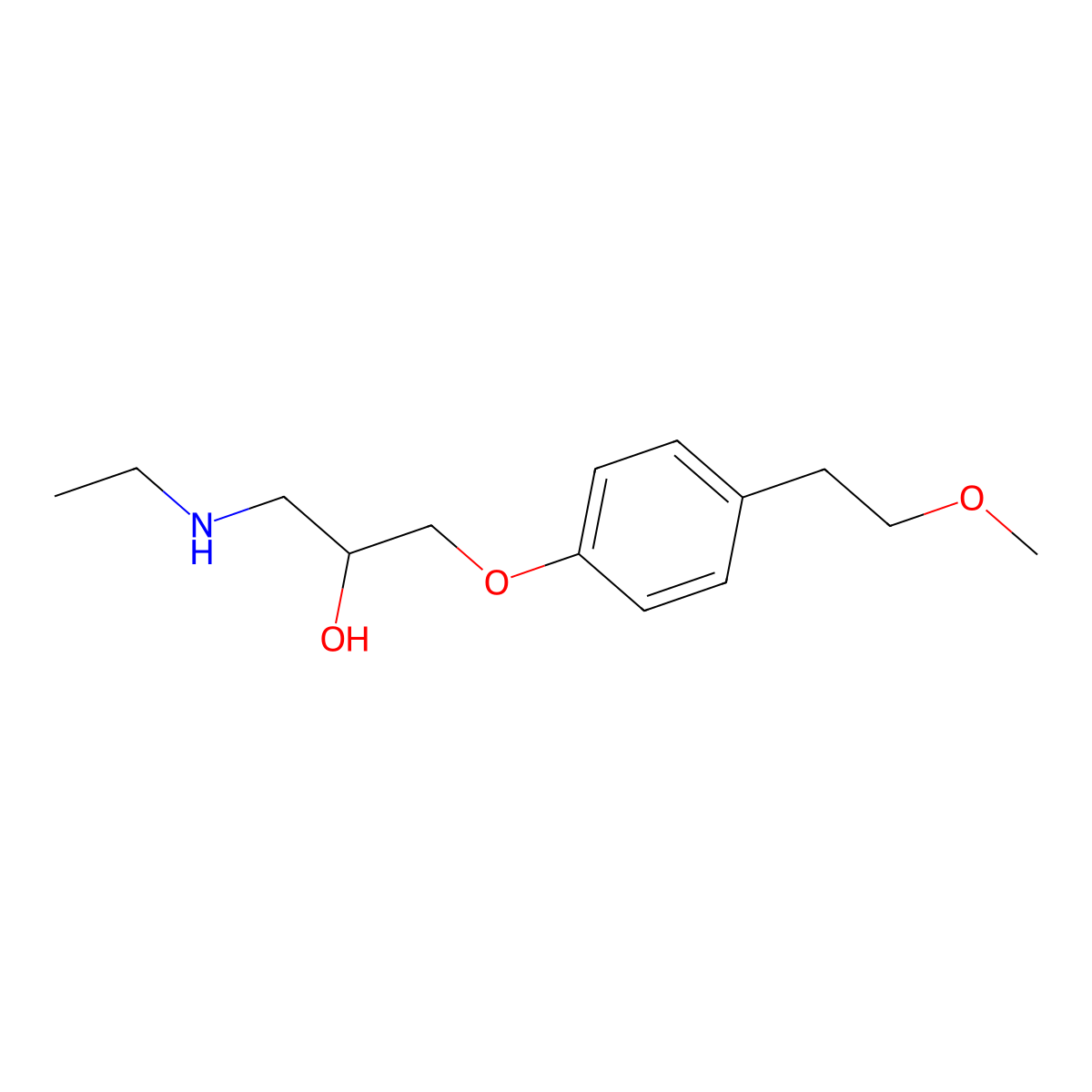 1-(Ethylamino)-3-(4-(2-methoxyethyl)phenoxy)-2-propanol molecular structure, CAS 109632-08-8