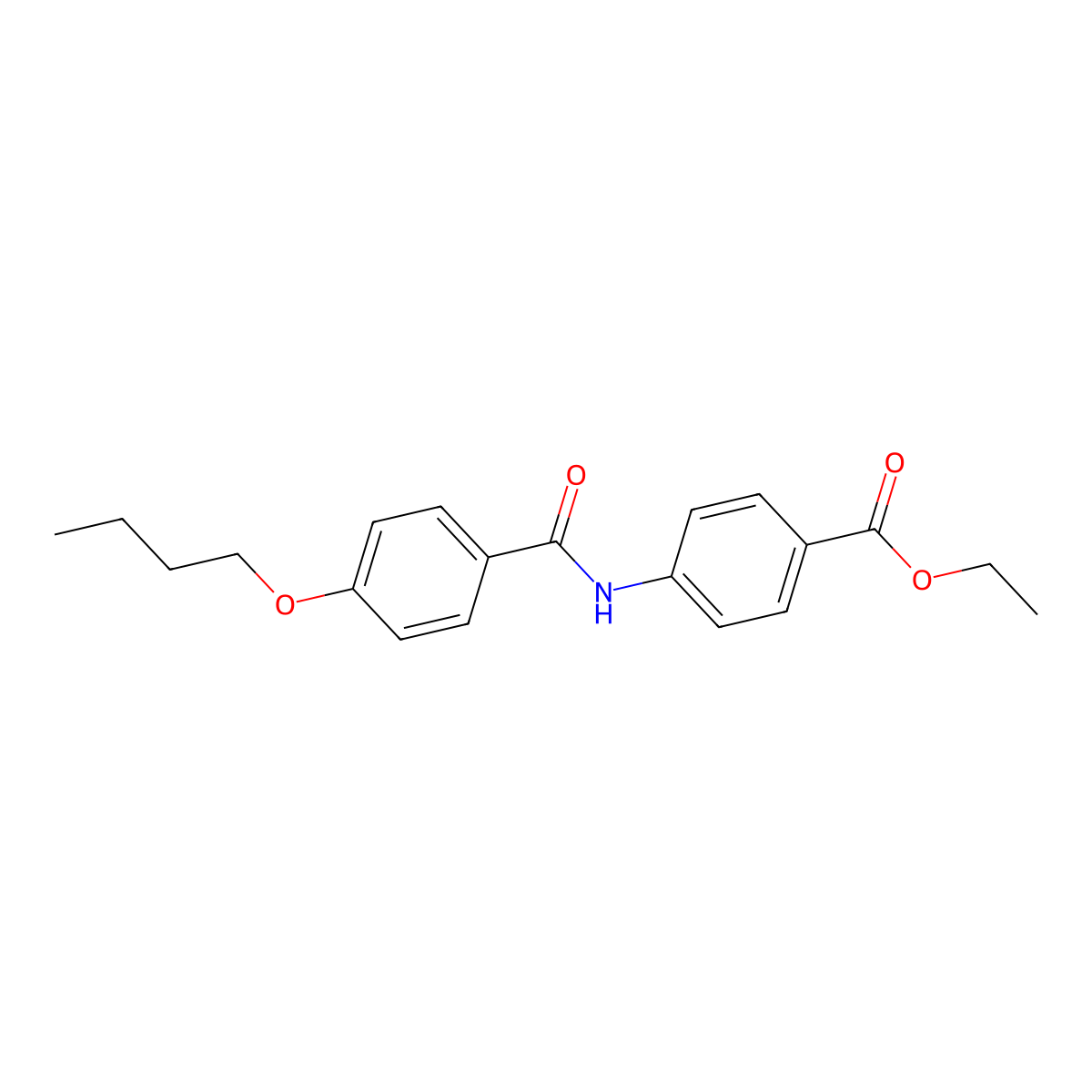 Ethyl 4-{[(4-butoxyphenyl)carbonyl]amino}benzoate molecular structure, CAS 109632-84-0