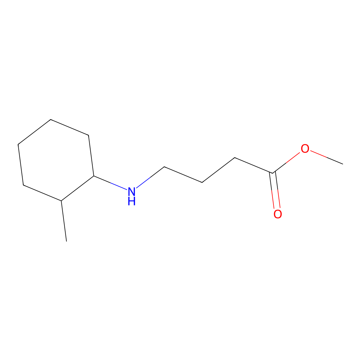 Methyl 4-[(2-methylcyclohexyl)amino]butanoate molecular structure, CAS 1096320-61-4