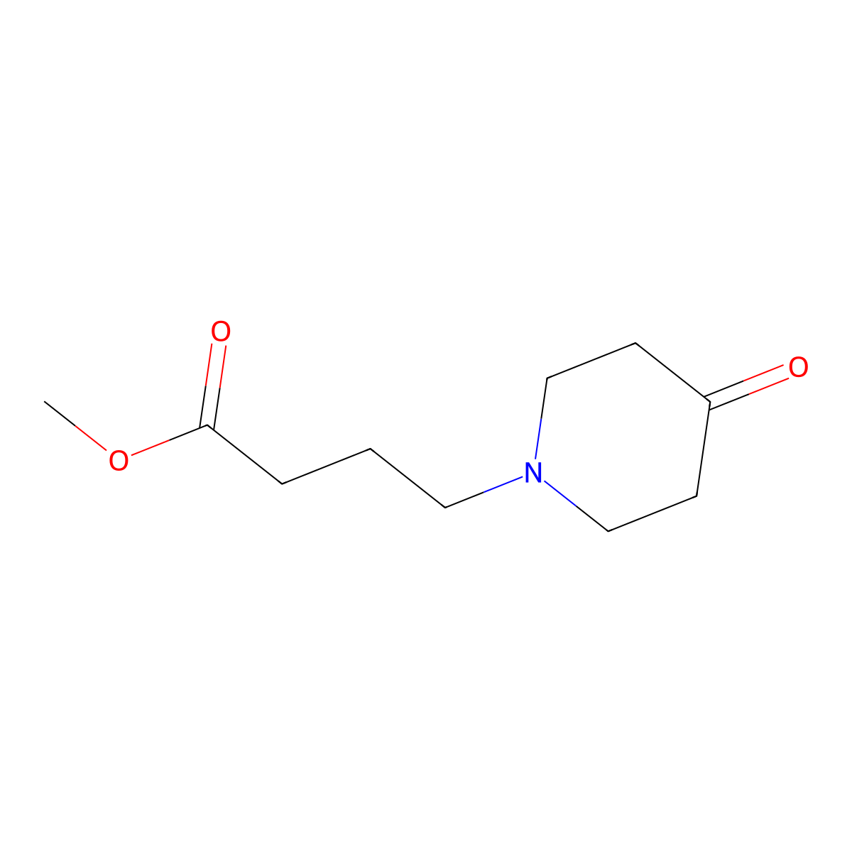 Methyl 4-(4-oxopiperidin-1-yl)butanoate molecular structure, CAS 1096321-89-9