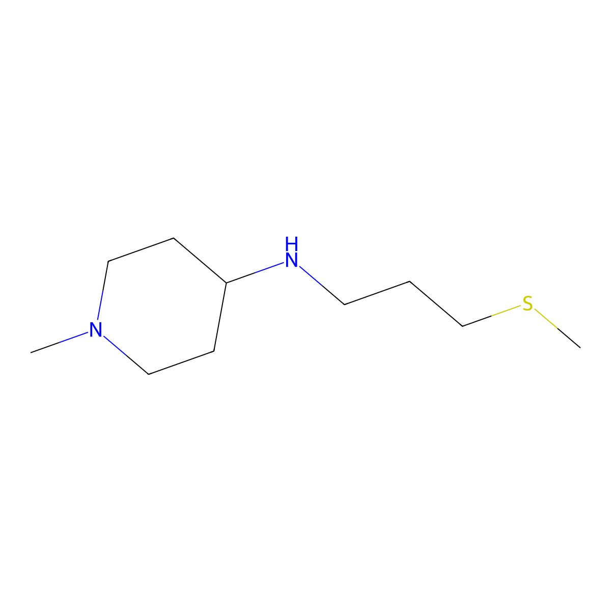 1-Methyl-N-[3-(methylsulfanyl)propyl]piperidin-4-amine molecular structure, CAS 1096322-87-0