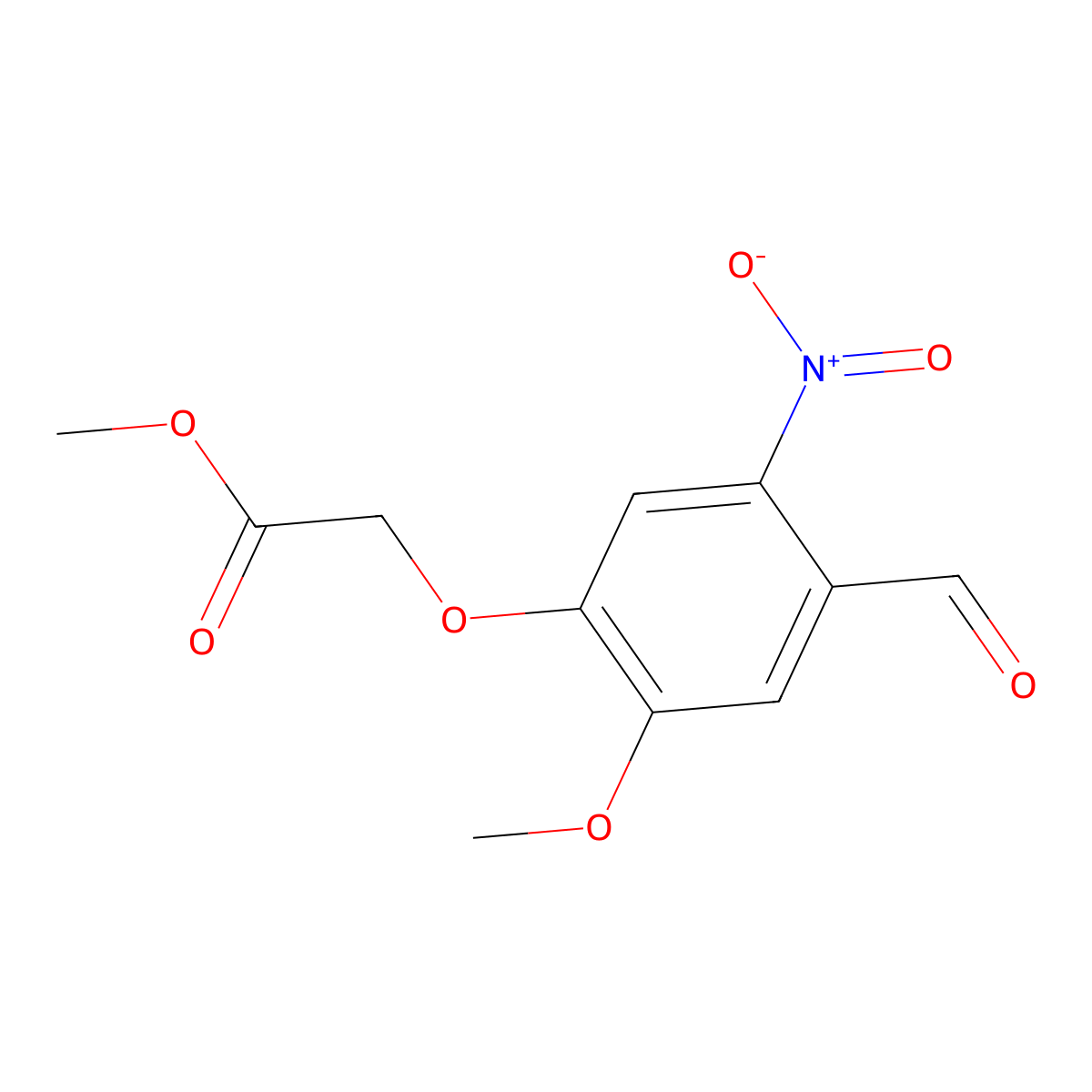 Methyl (4-formyl-2-methoxy-5-nitrophenoxy)acetate molecular structure, CAS 1096323-75-9
