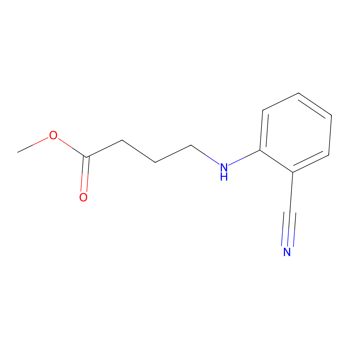 Methyl 4-[(2-cyanophenyl)amino]butanoate molecular structure, CAS 1096323-76-0