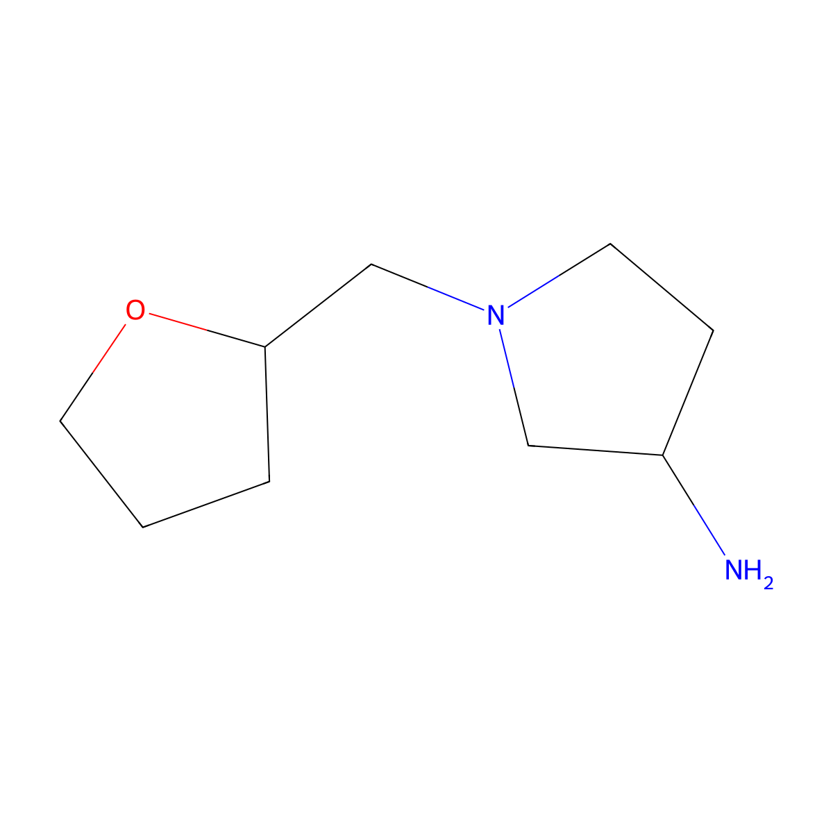 1-((tetrahydrofuran-2-yl)Methyl)pyrrolidin-3-aMine molecular structure, CAS 1096325-27-7