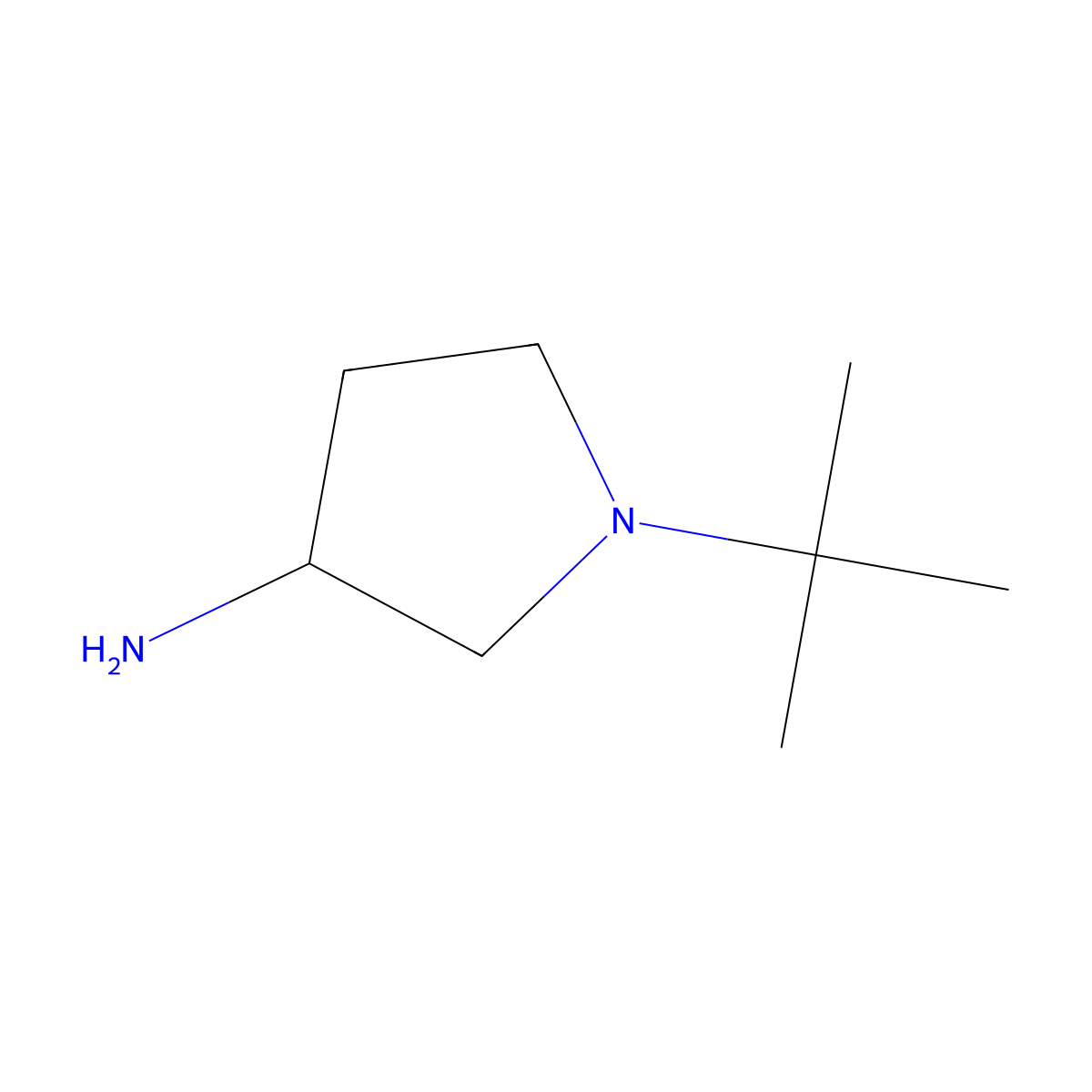 1-Tert-butylpyrrolidin-3-amine molecular structure, CAS 1096325-48-2