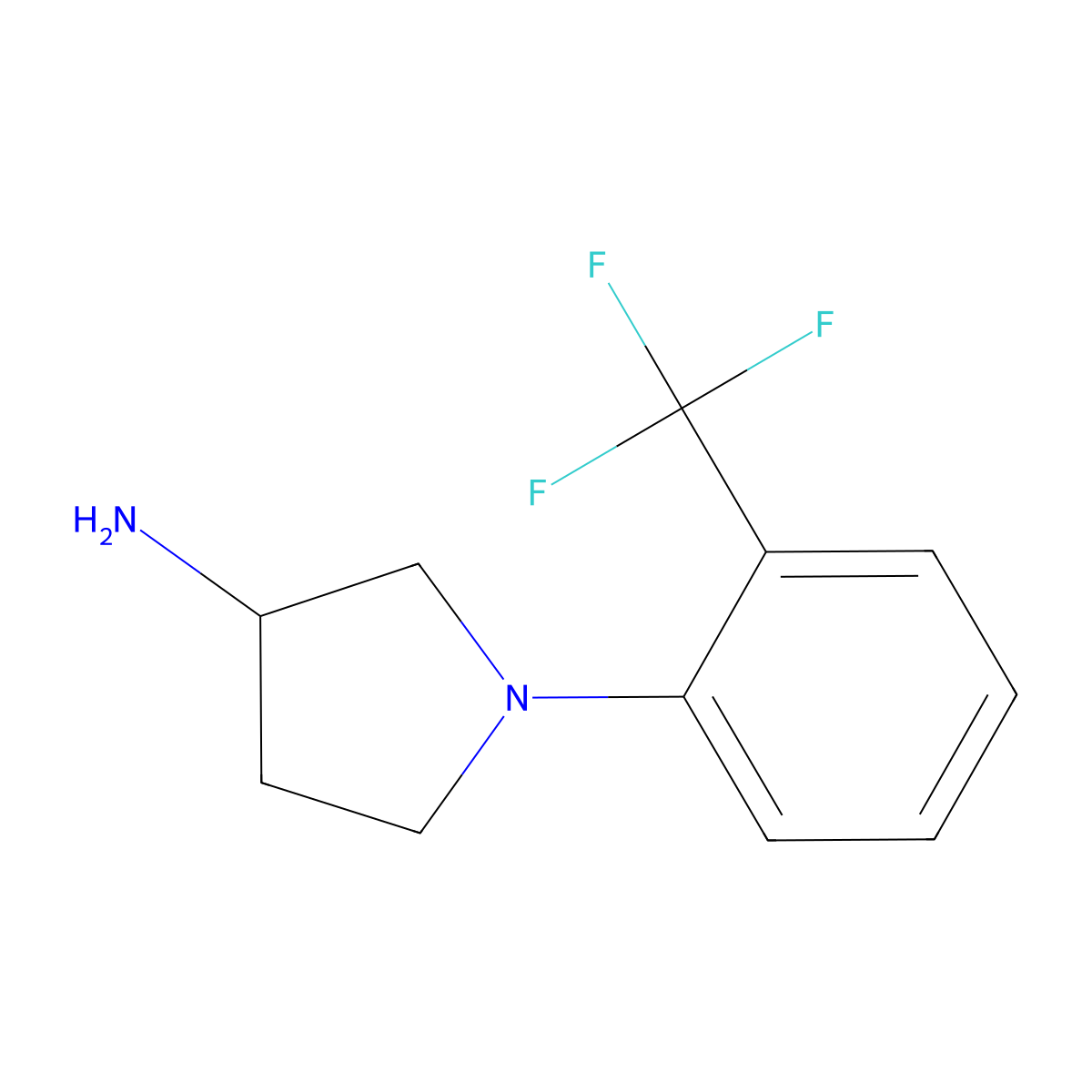 1-(2-(Trifluoromethyl)phenyl)pyrrolidin-3-amine molecular structure, CAS 1096326-52-1