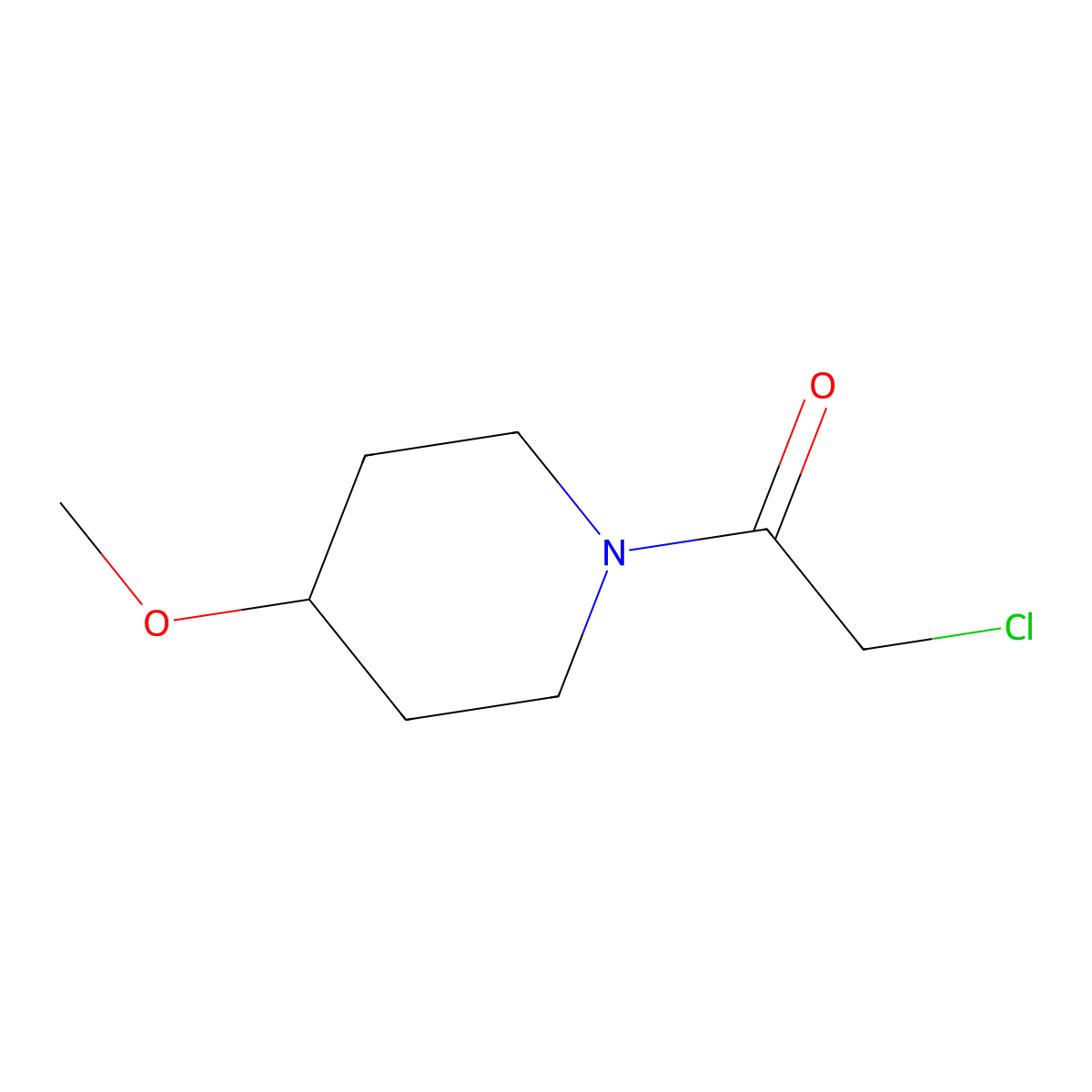 2-Chloro-1-(4-methoxypiperidin-1-yl)ethanone molecular structure, CAS 1096329-82-6