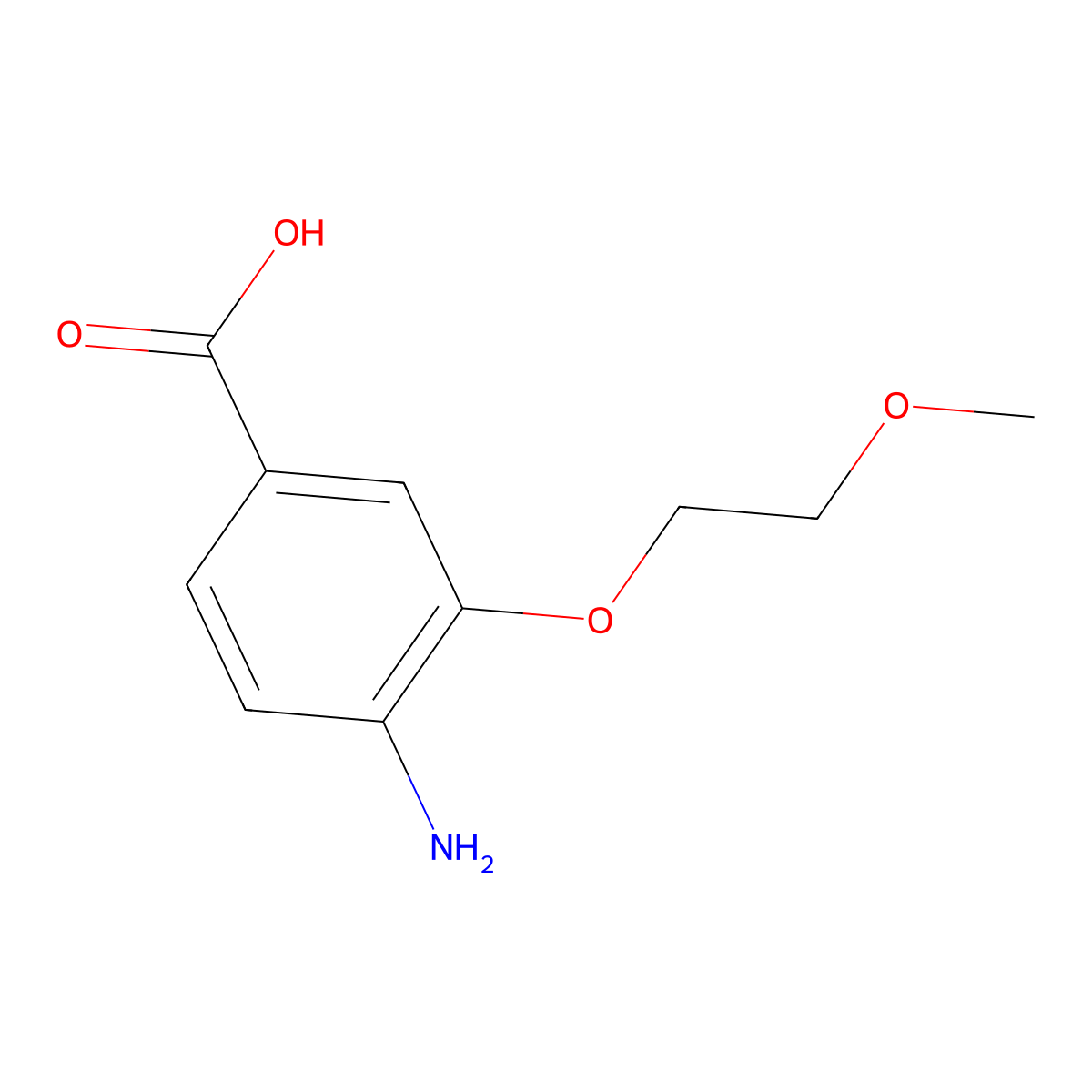 4-Amino-3-(2-methoxyethoxy)benzoic acid molecular structure, CAS 1096330-19-6