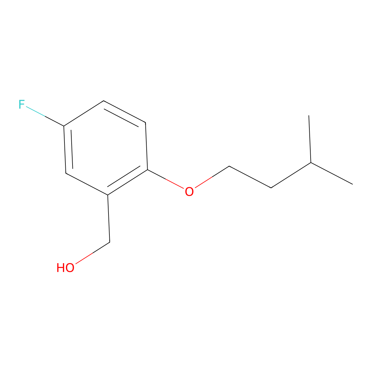 5-Fluoro-2-iso-pentoxybenzyl alcohol molecular structure, CAS 1096330-66-3