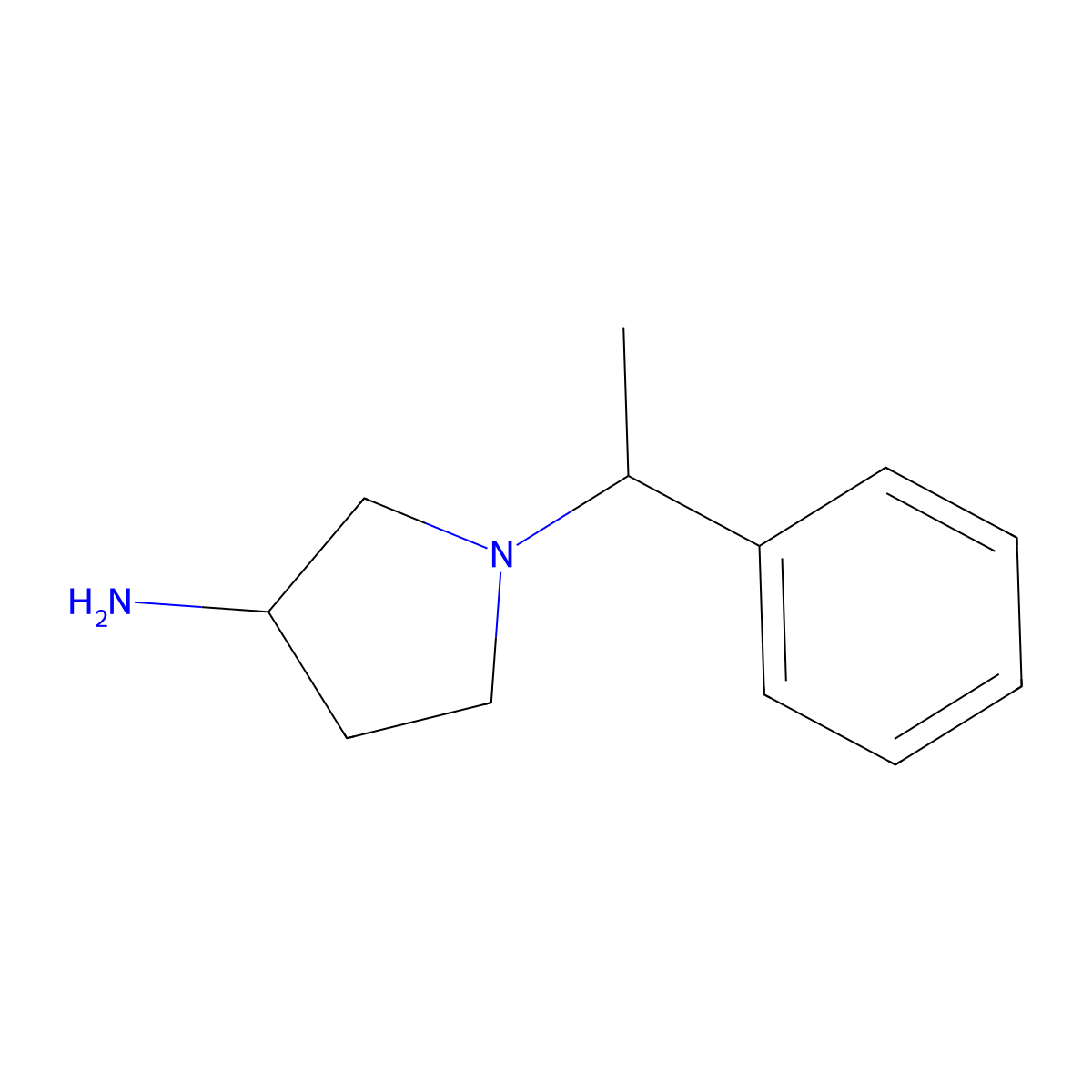 1-(1-Phenylethyl)pyrrolidin-3-amine molecular structure, CAS 1096332-61-4