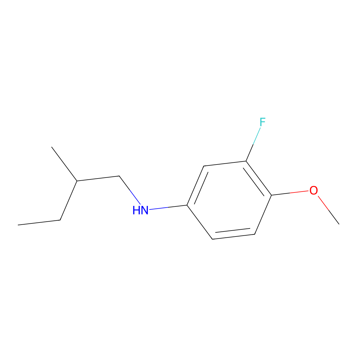 3-fluoro-4-methoxy-N-(2-methylbutyl)aniline molecular structure, CAS 1096334-05-2
