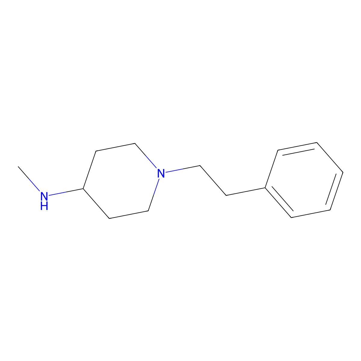 N-methyl-1-(2-phenylethyl)piperidin-4-amine molecular structure, CAS 1096334-06-3