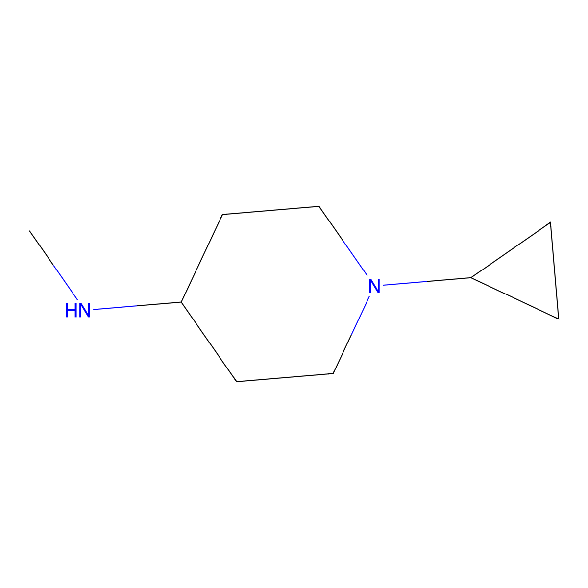 1-cyclopropyl-N-methylpiperidin-4-amine molecular structure, CAS 1096334-18-7