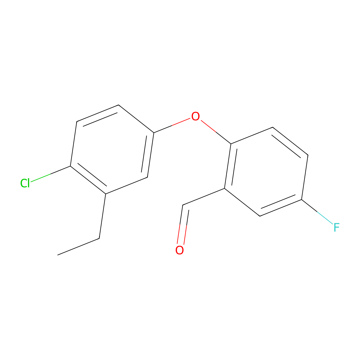 2-(4-Chloro-3-ethylphenoxy)-5-fluorobenzaldehyde molecular structure, CAS 1096334-56-3