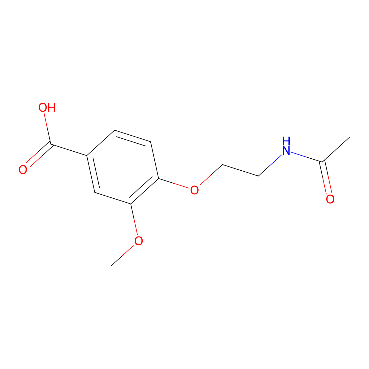 4-[2-(Acetylamino)ethoxy]-3-methoxybenzoic acid molecular structure, CAS 1096334-76-7