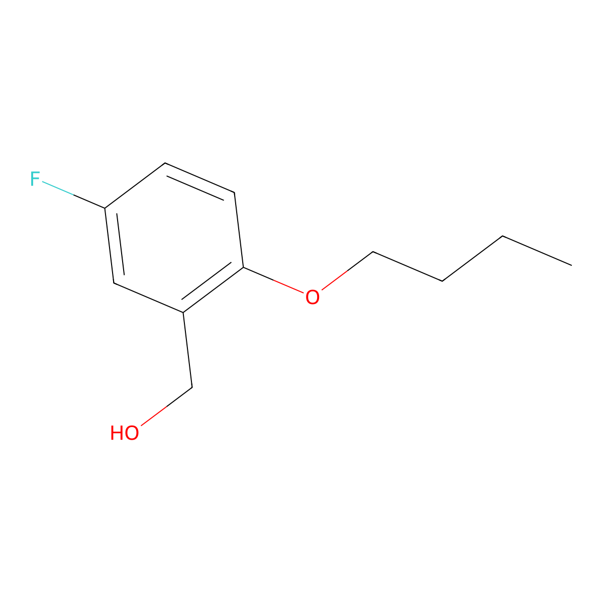 (2-Butoxy-5-fluorophenyl)methanol molecular structure, CAS 1096336-29-6