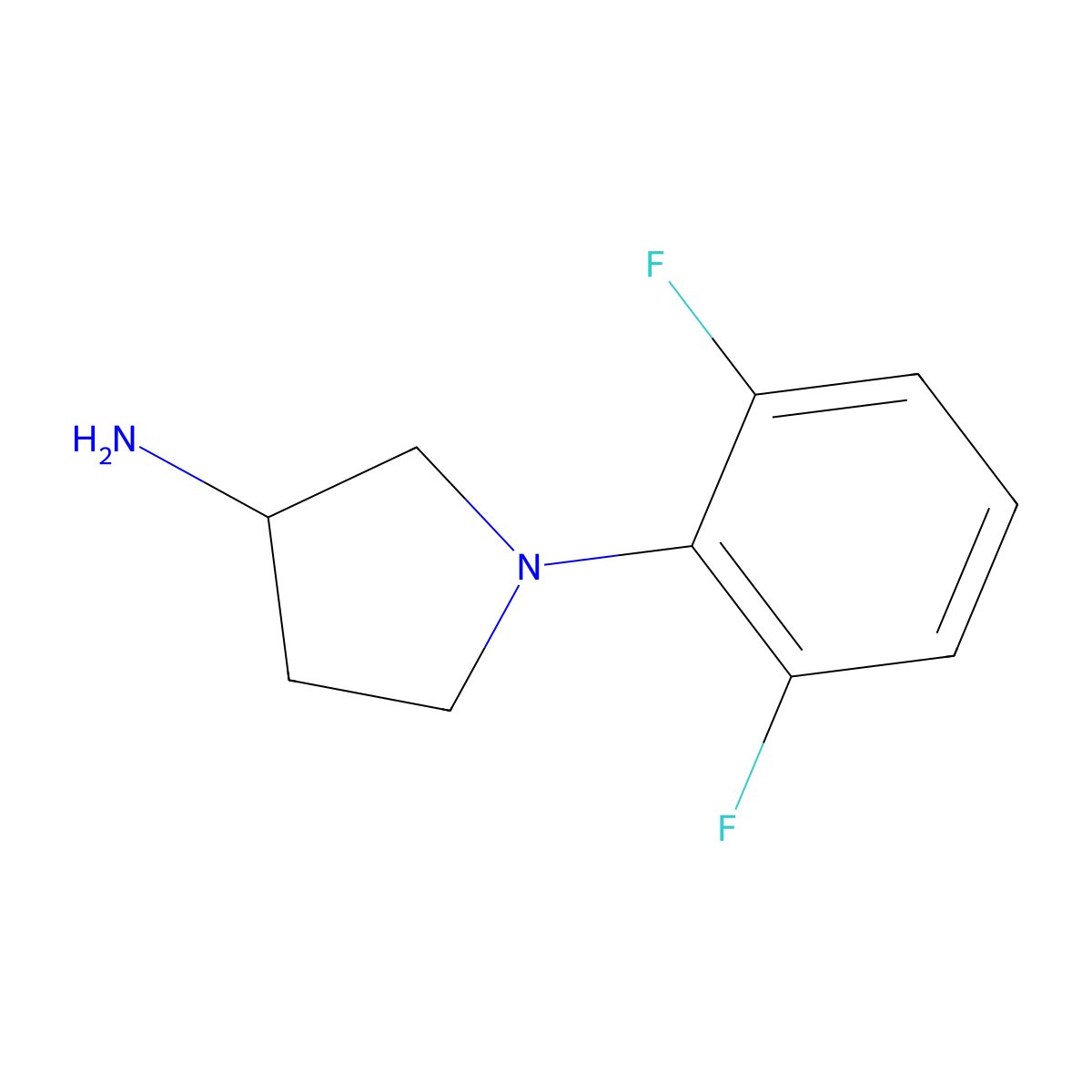 1-(2,6-Difluorophenyl)pyrrolidin-3-amine molecular structure, CAS 1096336-44-5