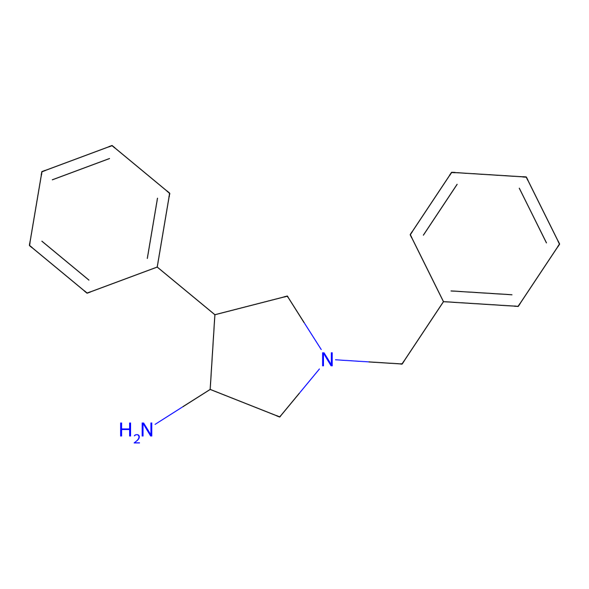 1-Benzyl-4-phenylpyrrolidin-3-amine molecular structure, CAS 1096341-35-3
