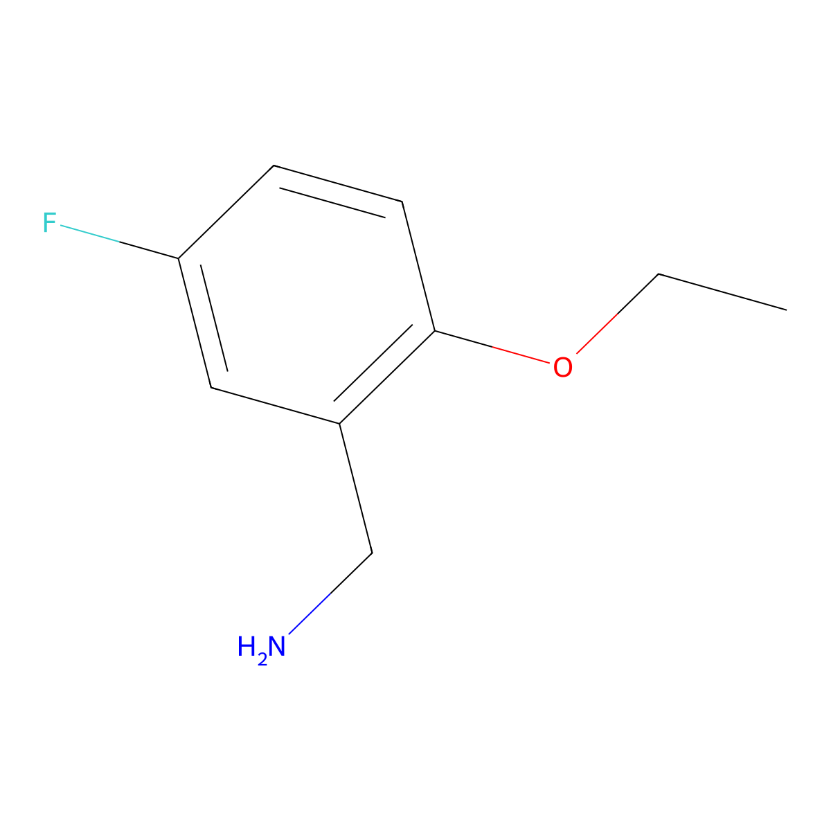 (2-Ethoxy-5-fluorophenyl)methanamine molecular structure, CAS 1096343-30-4