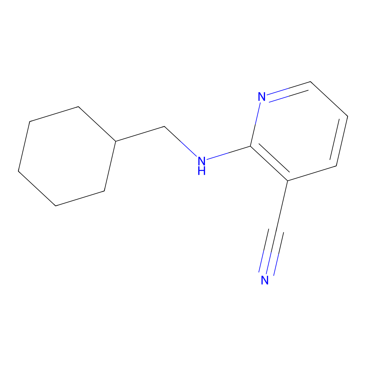 2-[(Cyclohexylmethyl)amino]nicotinonitrile molecular structure, CAS 1096343-69-9