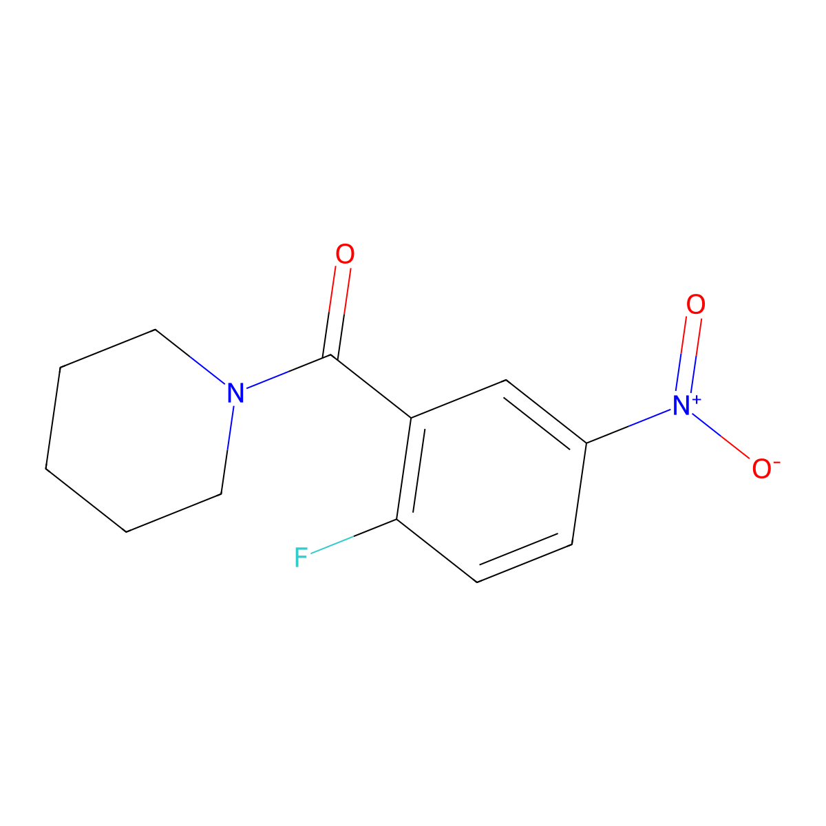 1-(2-Fluoro-5-nitrobenzoyl)piperidine molecular structure, CAS 1096343-86-0