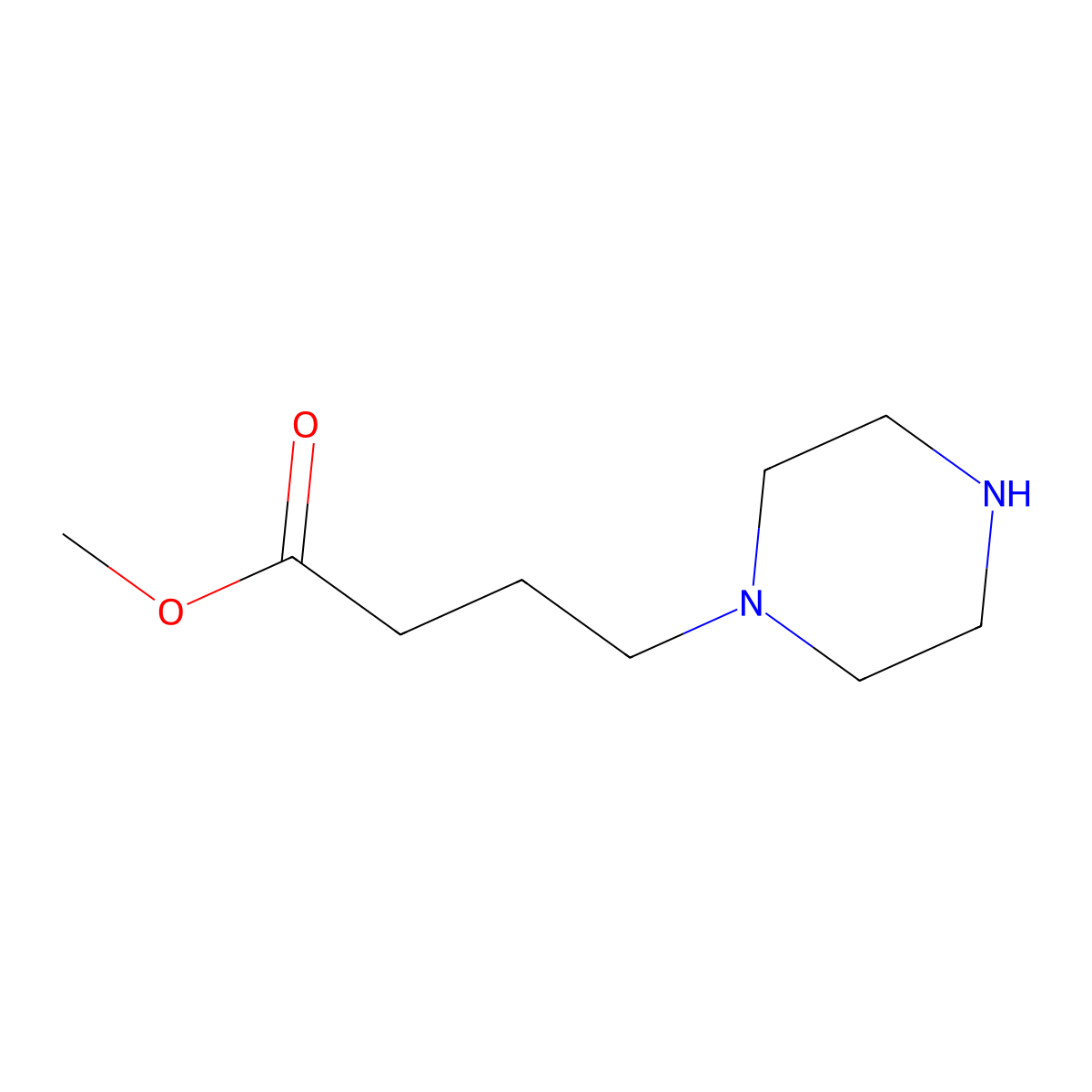 Methyl 4-(piperazin-1-yl)butanoate molecular structure, CAS 1096345-74-2