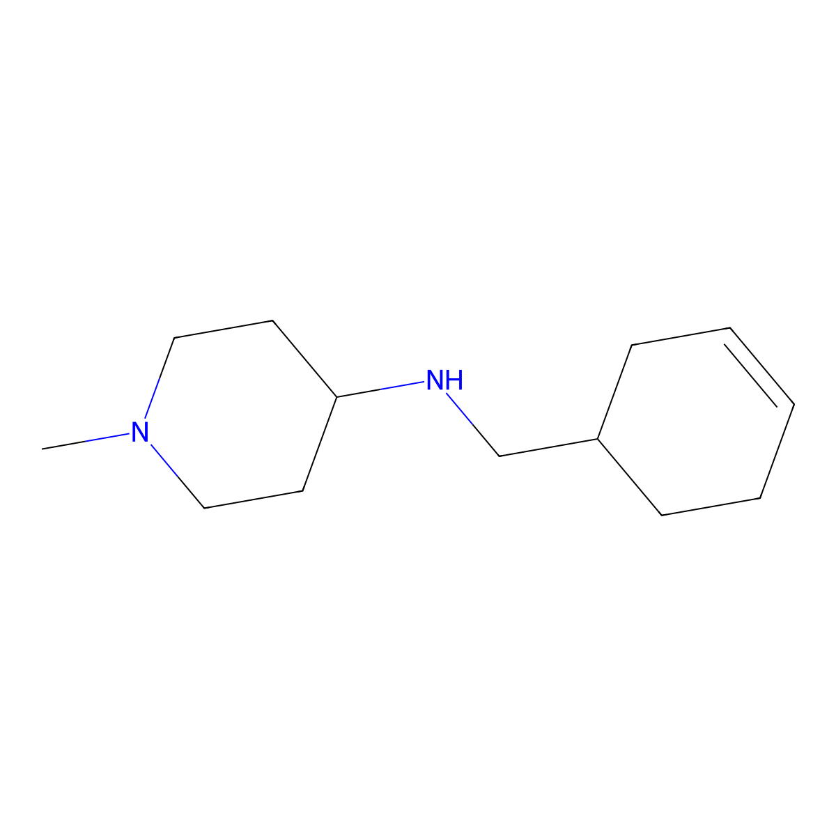 N-(cyclohex-3-en-1-ylmethyl)-1-methylpiperidin-4-amine molecular structure, CAS 1096348-55-8