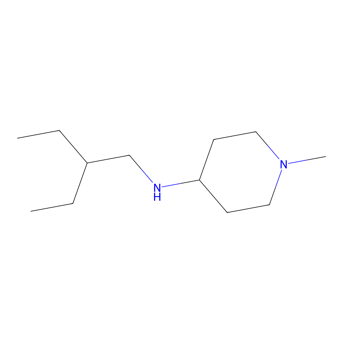 N-(2-ethylbutyl)-1-methylpiperidin-4-amine molecular structure, CAS 1096348-79-6