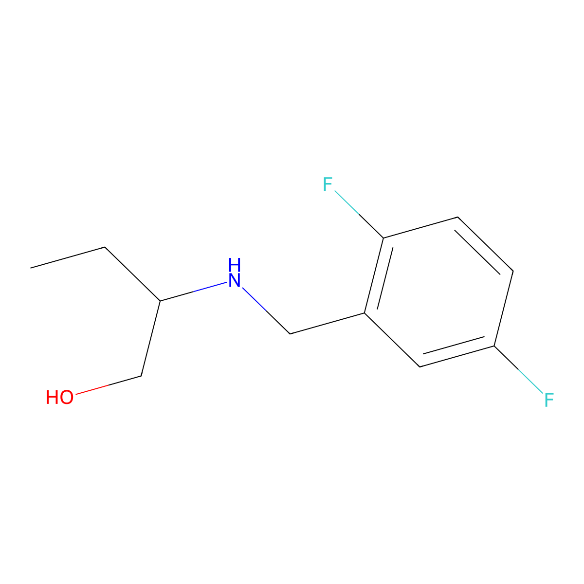 2-{[(2,5-Difluorophenyl)methyl]amino}butan-1-ol molecular structure, CAS 1096350-30-9