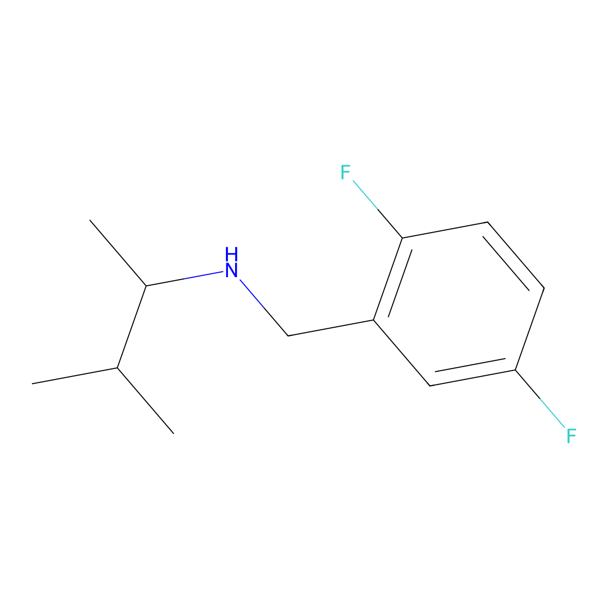 [(2,5-Difluorophenyl)methyl](3-methylbutan-2-yl)amine molecular structure, CAS 1096350-62-7